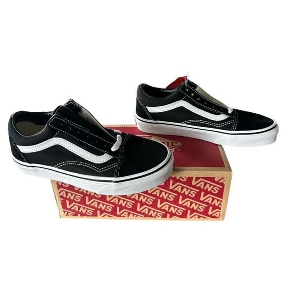Vans Black and White Slip-On Sneakers Old Skool Black White Women 5.5 Men 4.0 - Picture 5 of 9